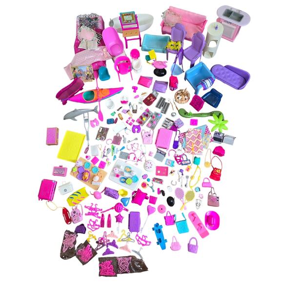 HUGE Barbie Furniture & Accessories Lot - 275+ Pieces Modern & Vintage